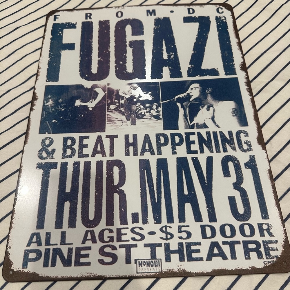 Fugazi Concert metal Poster Sign - Blue and White - Picture 10 of 13